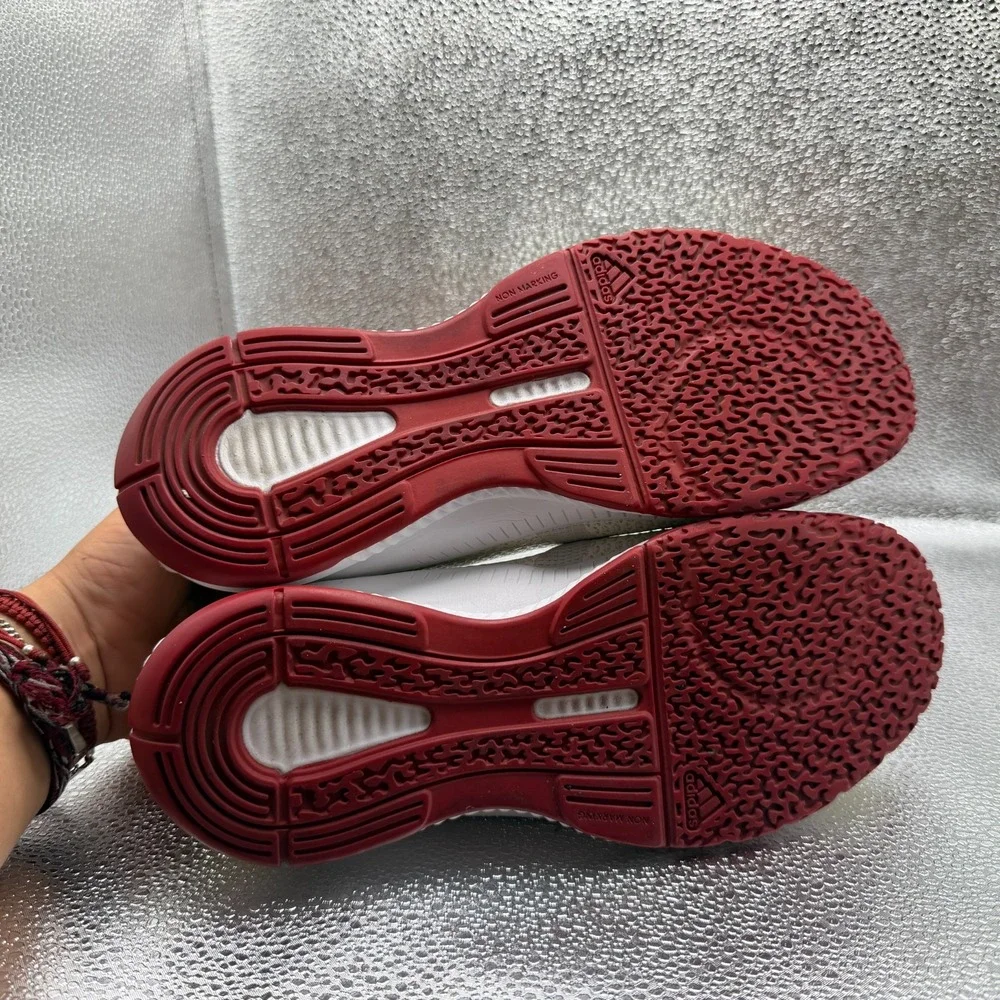 Size 9 Adidas USA White/Collegiate Navy/Power Red Womens Volleyball Shoes EF0131